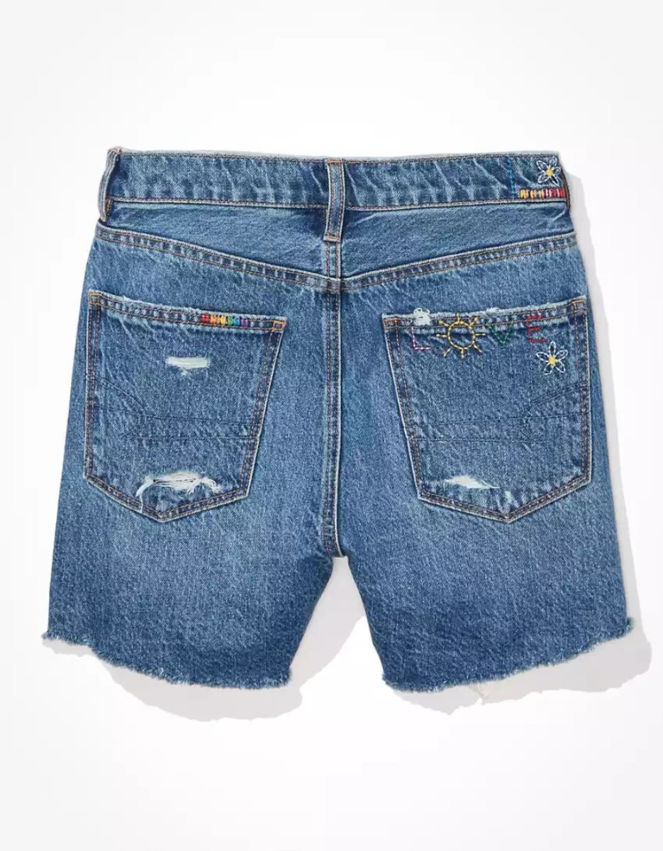 Shorts American Eagle AE Pride Denim Highest Taille Baggy Lavage Clair Femme | LAM-35604433